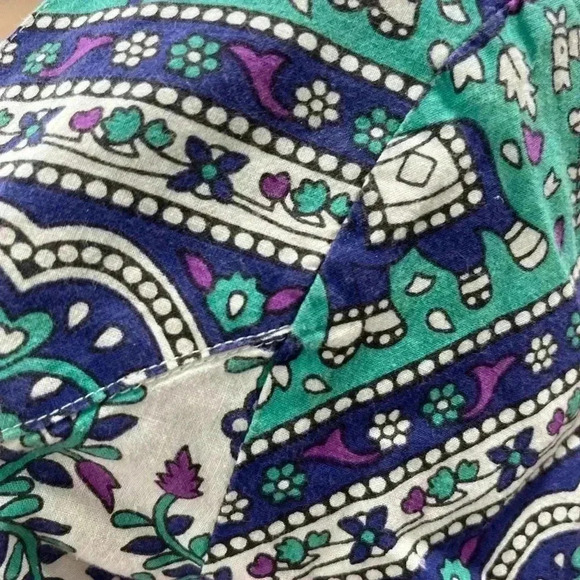 Vintage La Cera Dress Womens Boho Hippie ethnic Retro midi kaftan pockets-M - Picture 9 of 9